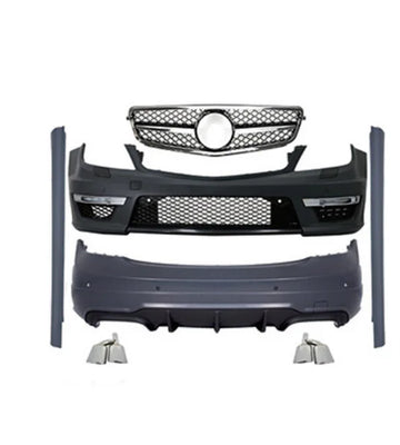 for Mercedes benz c-class w204 2008-2014 upgrade facelift c63 amg bodykit